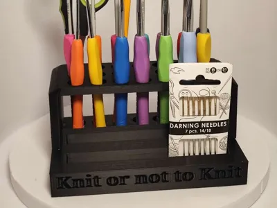 Knitting and crochet needle holder