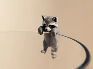 Low Poly Raccoon Glass Buddy