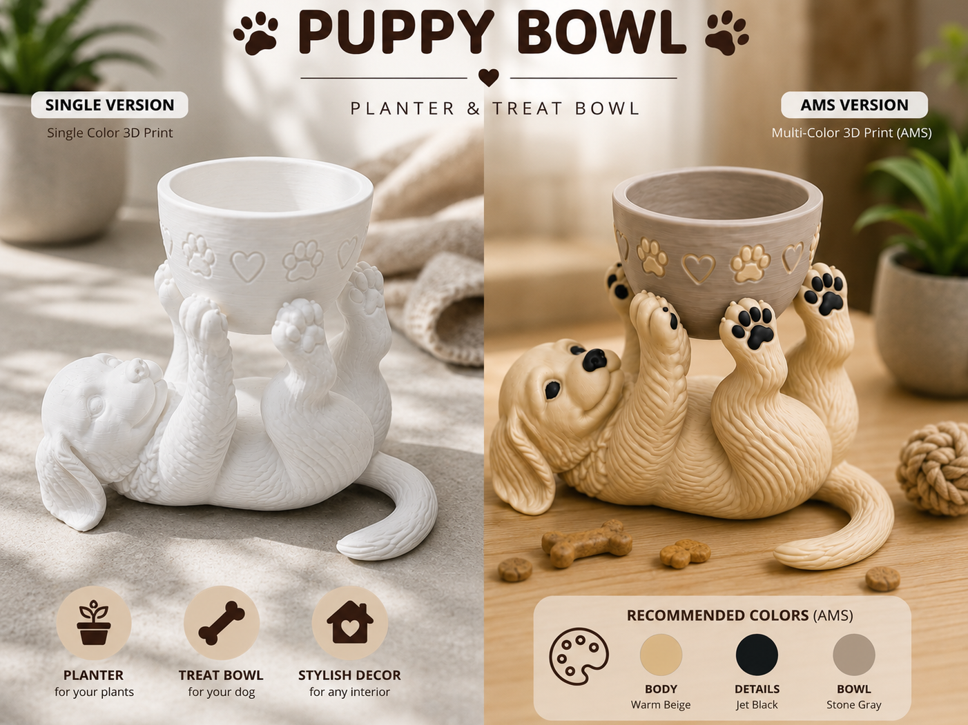 Puppy Bowl – Planter & Treat Bowl