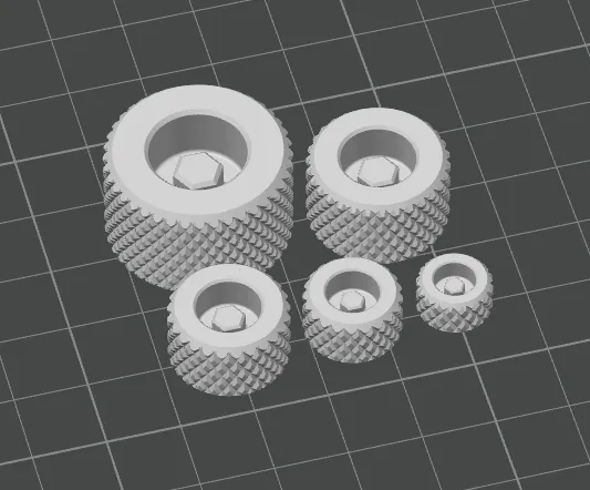Knurled handle - M3 to M8 Socket Head Cap Screw view 2