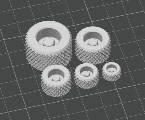 Knurled handle - M3 to M8 Socket Head Cap Screw view 2