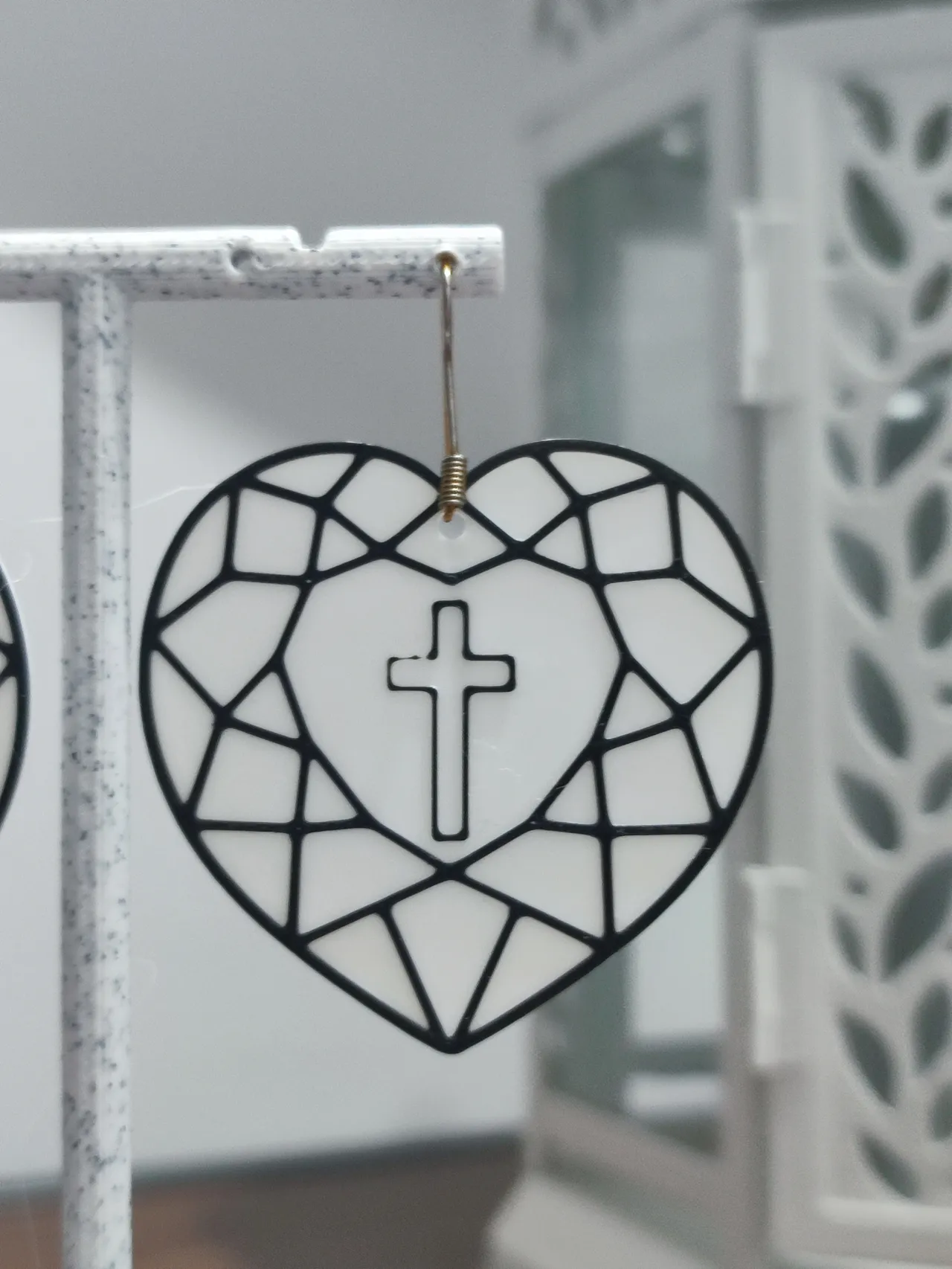 Aretes Corazón Sagrado Geométrico view 4