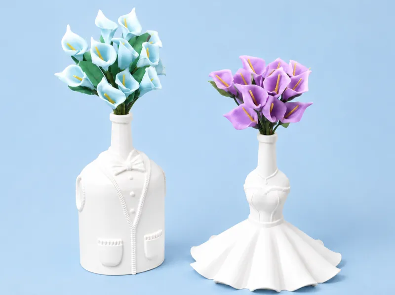 Mr. and Mrs. Bottle - Wedding Props - Flower Vases