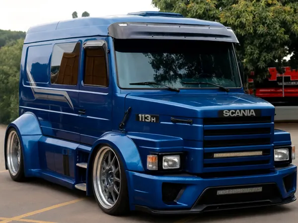 Camion Scania customisé bleu