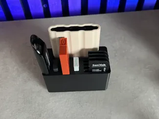 Gridfinity SSD T7 shield, SD & USB Drive Organizer