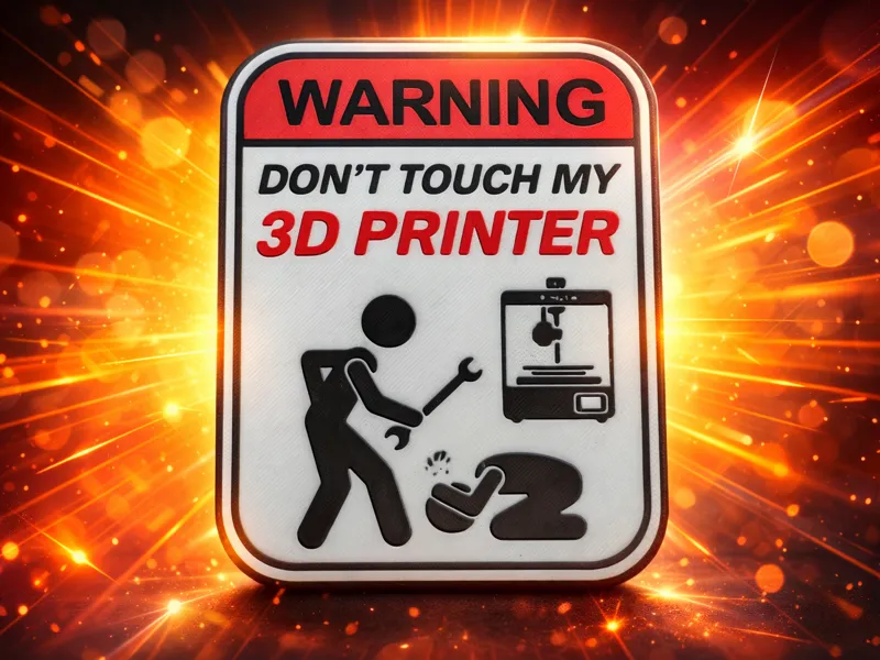 sign: don't touch my 3d printer