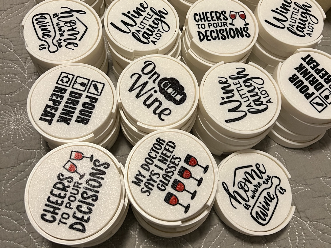 Miniatura 1 do modelo 3D Wine Coaster Pack / Set