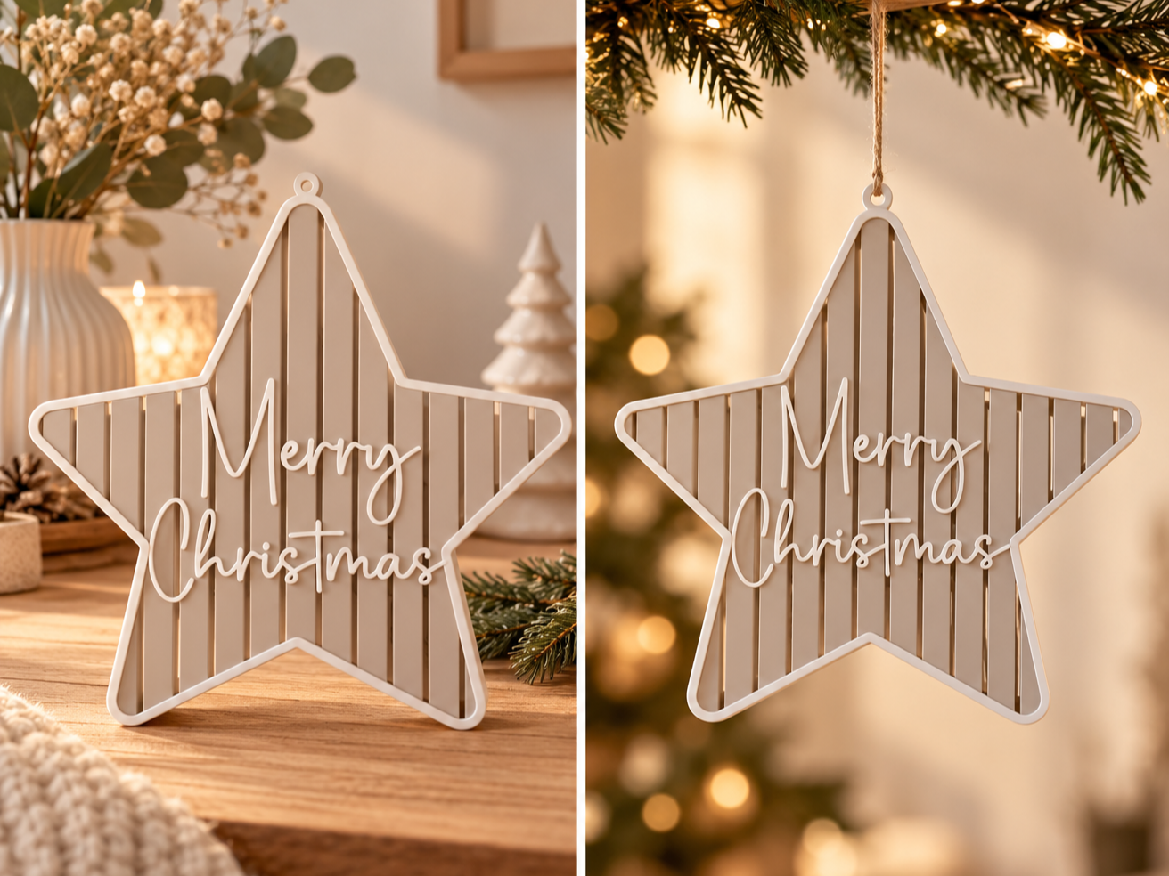 Weihnachtsstern„Merry Christmas“Tür-&Wanddeko - 1