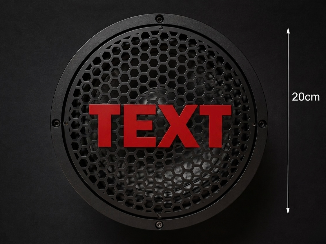 Griglia Woofer 20cm personalizzata con testo