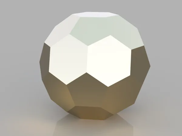 Sphères low-poly : icosaèdre tronqué