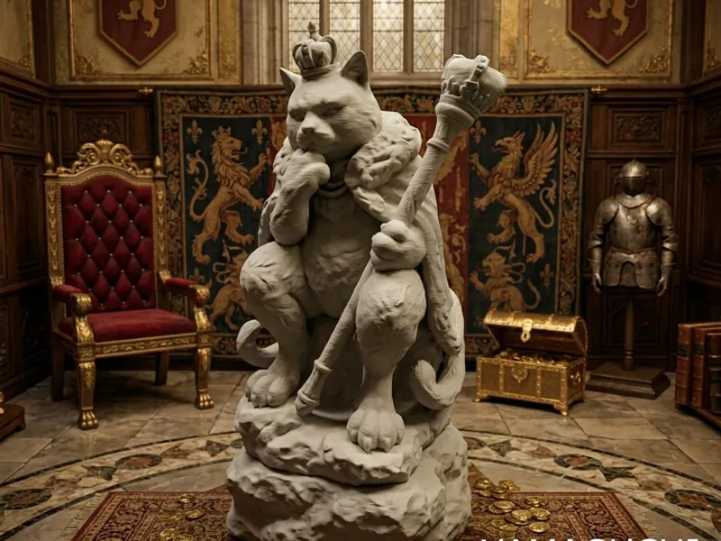 Majestic Cat King "Cait Sith" Statue