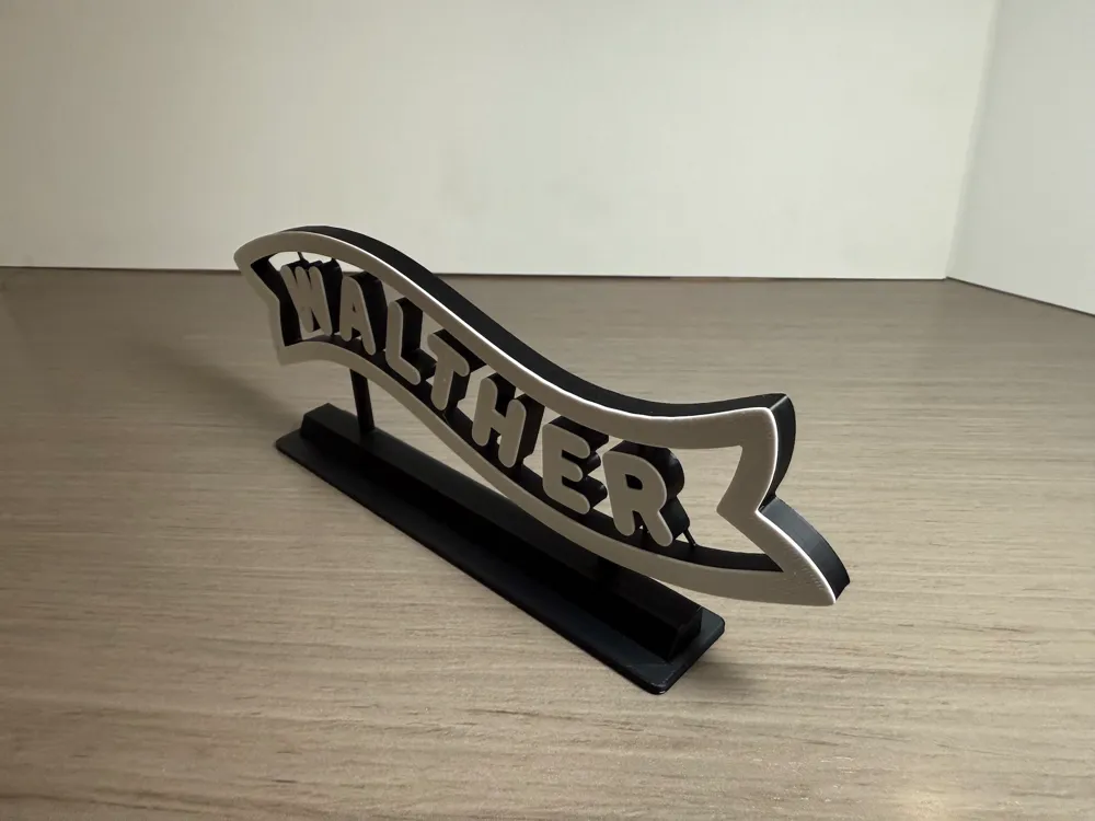 Floating Sign Model Walther Logo 3D Floating Sign / Display by Jrosen73 - MakerWorld