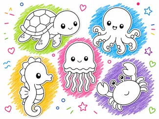 Animalitos del Mar para Pintar