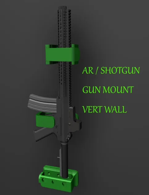 AR - Shotgun - Vert Wall Mount - Modular - Free 3D Print Model - MakerWorld