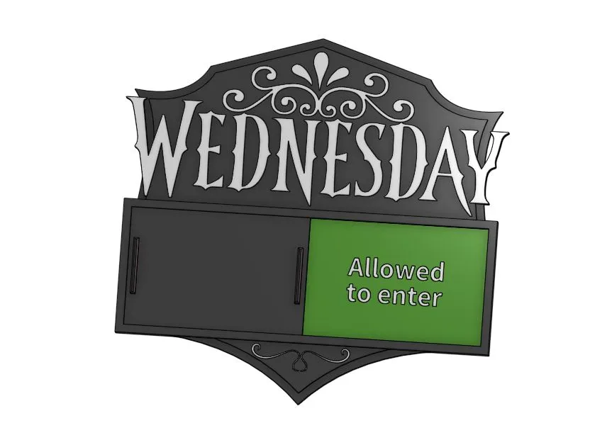 Working Wednesday Sign Wednesday Door Sign - Free 3D Print Model - MakerWorld