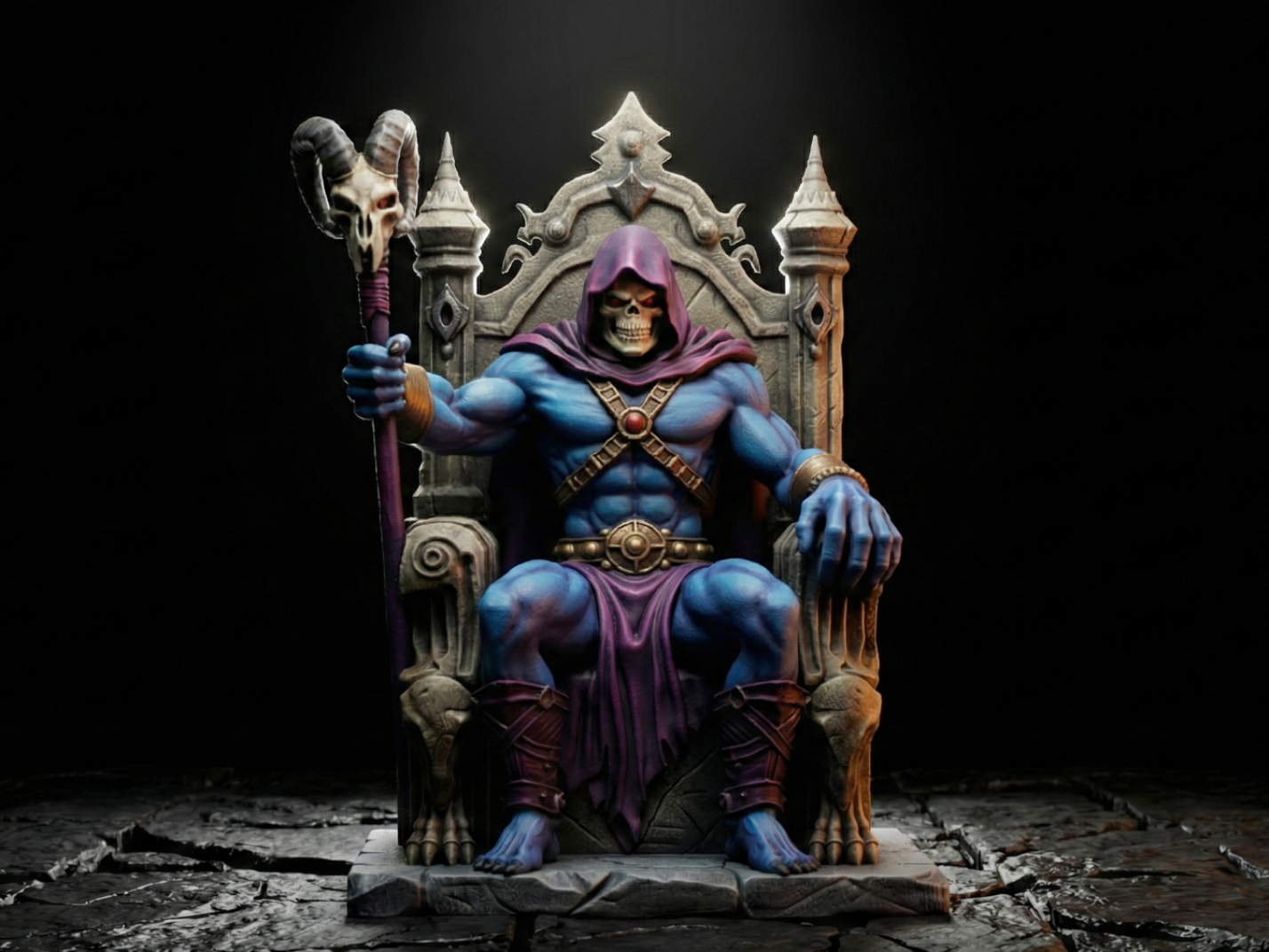 The Lord of Destruction: Skeletor on Throne fanart