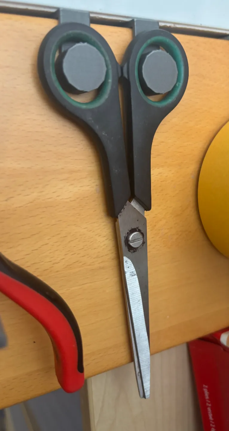 Scissors holder for a lip.