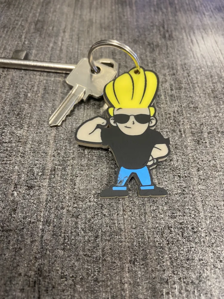 Johnny Bravo-inspired keychain! by GAF 3D MakerWorld: Download Free 3D ...