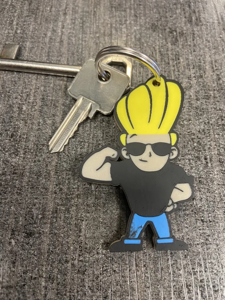 Johnny Bravo-inspired keychain! by GAF 3D MakerWorld: Download Free 3D ...
