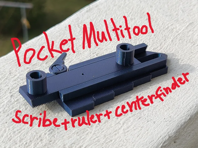 Pocket Multitool - center finder + ruler + scribe