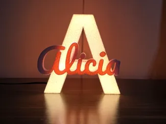 Parametric LED Initial & Name Lamp