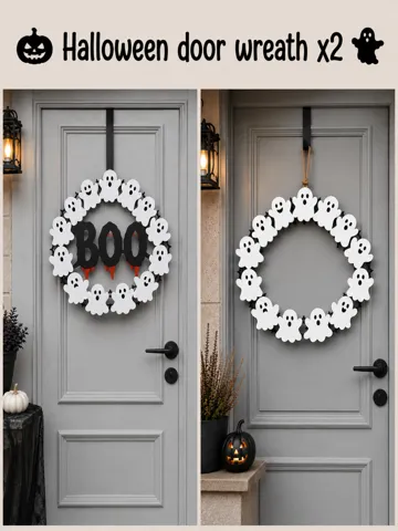 Adorno temático: Haloween door wreath ghost x 2 — vista de referencia 2