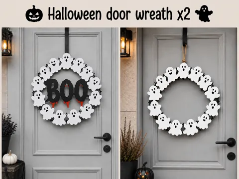 Adorno temático: Haloween door wreath ghost x 2 — referencia de MakerWorld