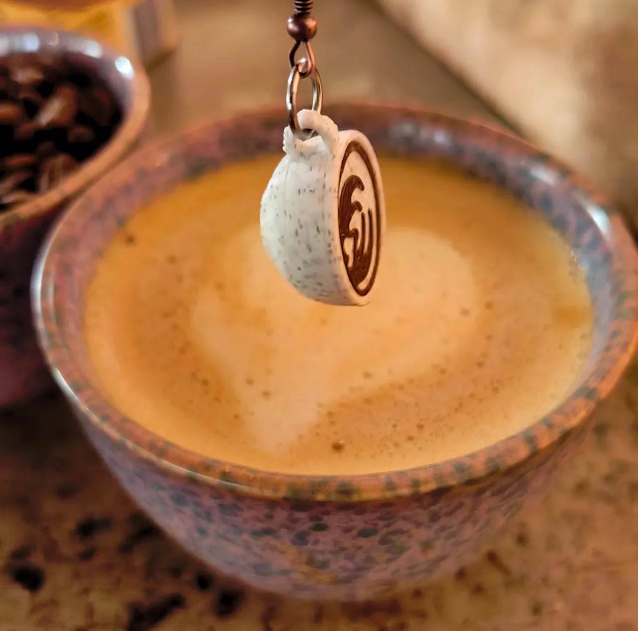 Coffee Cup Earrings (3d) view 4