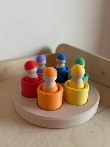 Letrero o emblema decorativo: Open Ended Bowl For Peg Dolls Sorting Game — vista de referencia 3