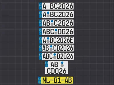 EU License plate 1/10 Customizable