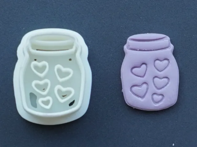 Jar of Hearts Polymer Clay Cutter Earrings Pin