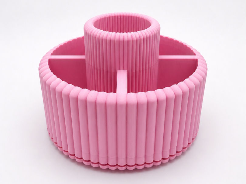 Modern Spinning Ribbed Makeup Organiser 