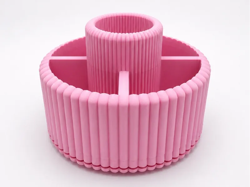 Modern Spinning Ribbed Makeup Organiser 