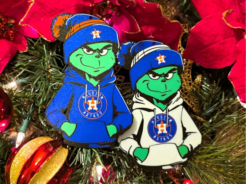 Grinch Houston Astros Christmas Ornament