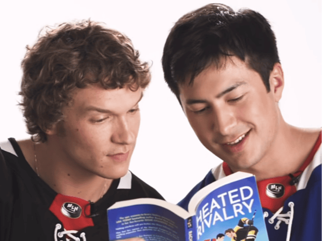 Connor and Hudson Reading Heated Rivalry Hueforge