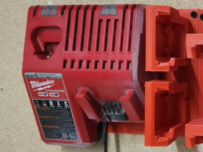 Milwaukee M18 charger wall mount- 2 battery holder