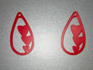 Boucle d'oreille coeur triple