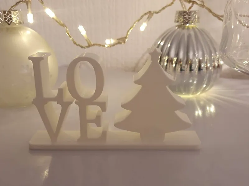 Christmas Tree Themed Love Sign