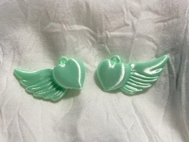 立体心形半翅膀耳环