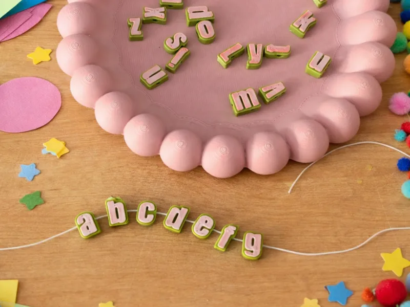 Alphabet Beads Two Tone Craft Supplies