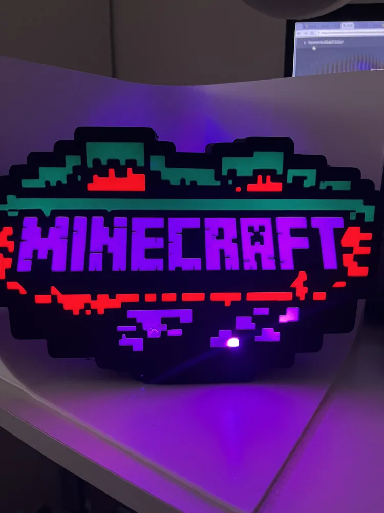 Minecraft Lightbox Minecraft LED Lightbox - Free 3D Print Model - MakerWorld
