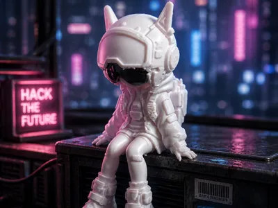 Cosmic Bunny Girl Shelf Edge Sitter