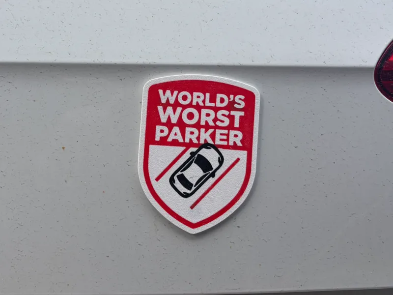 World's Worst Parker - Magnetic award sticker!