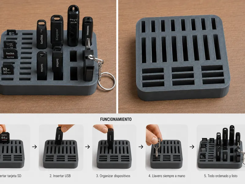 Organizador USB, SD y Micro SD