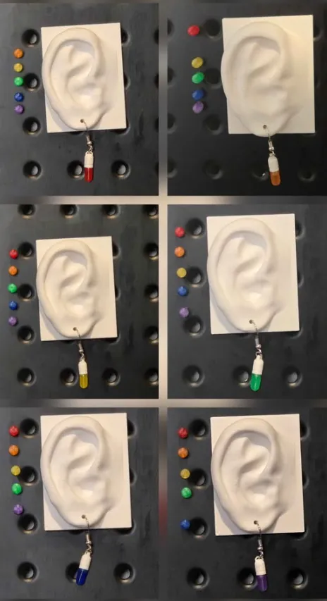 Earring- Magnetic, Color Swapping Pill/Capsule view 2