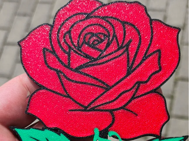 Roza z napisem Dziękuję. 