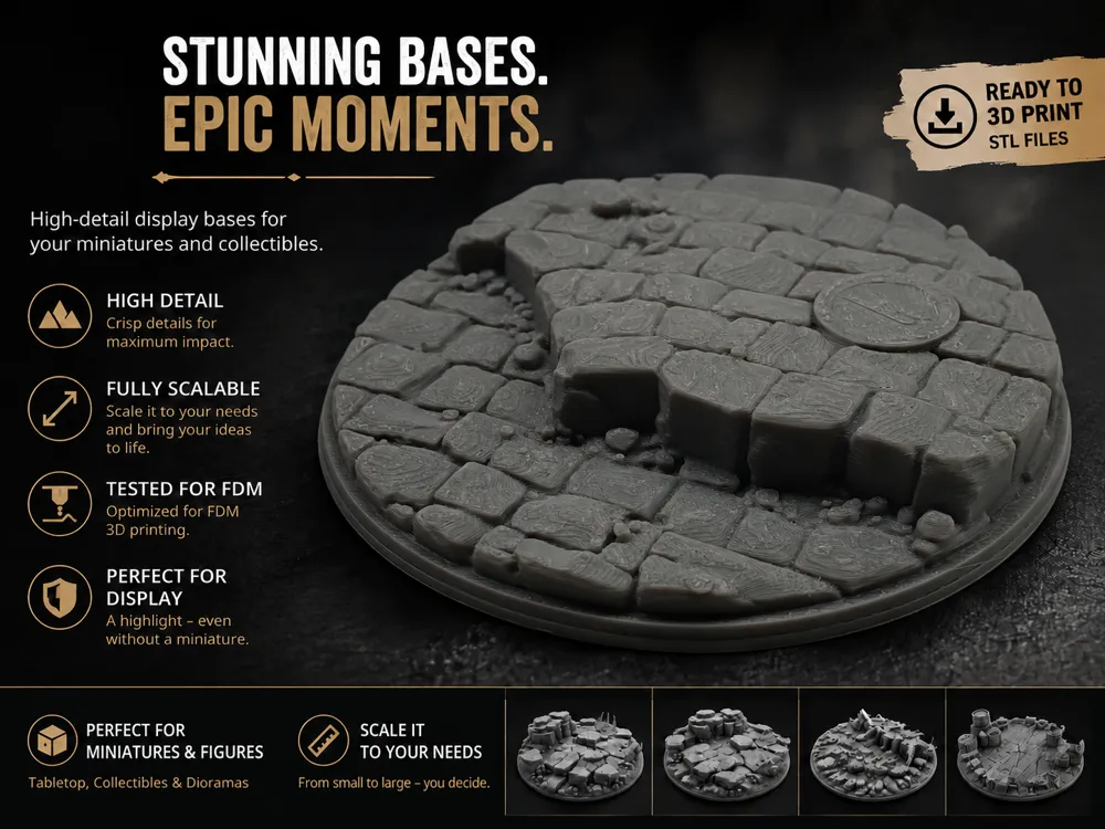 Escenografía en miniatura: Base|Terrain|Diorama - Cobblestone. Referencia del modelo original.