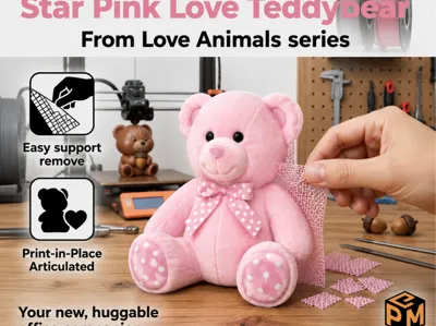 Pink Love Star Teddybear – From the "Love Animals"