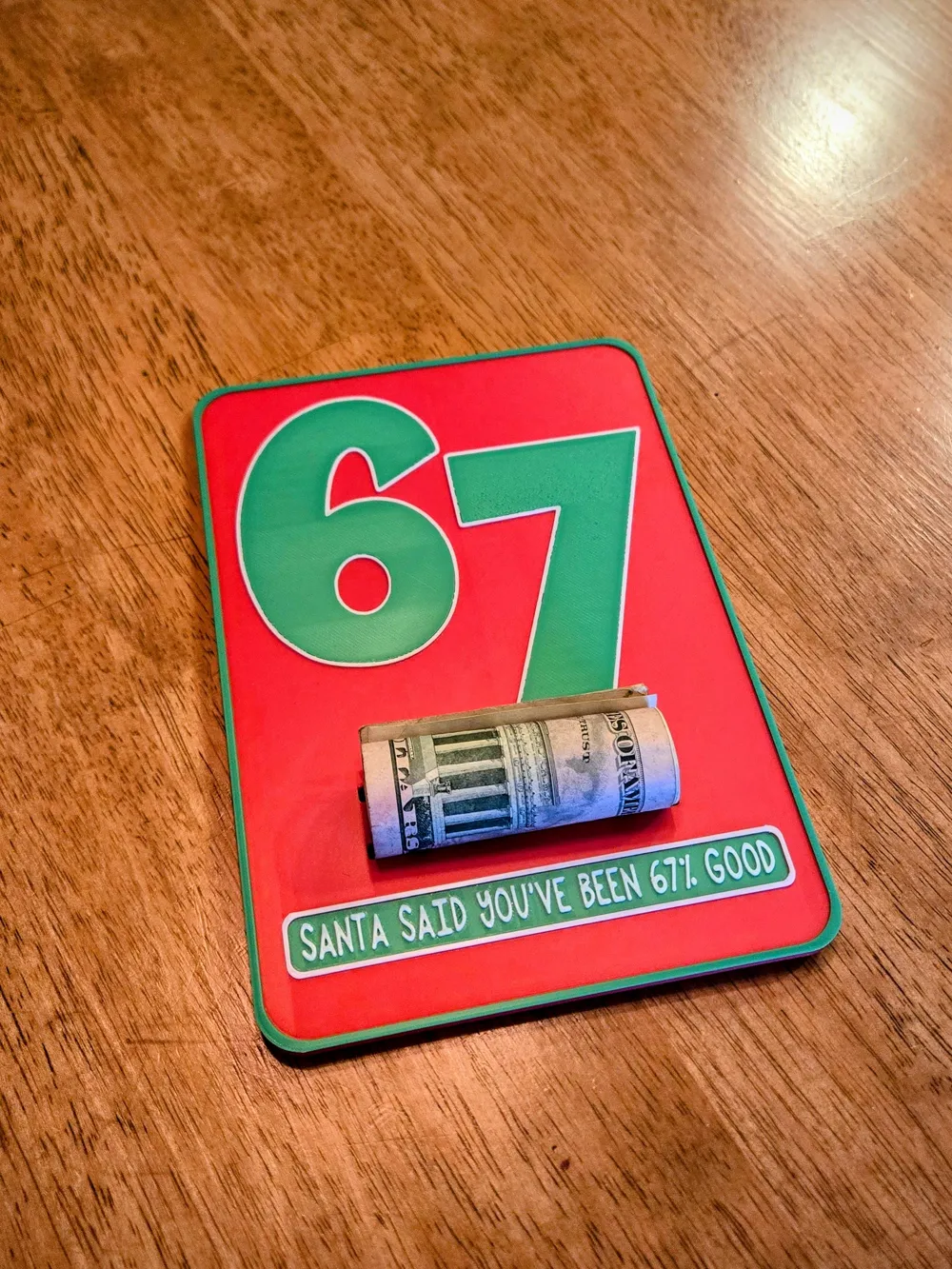 67% Good Christmas Cash Gift Card - Free 3D Print Model - MakerWorld