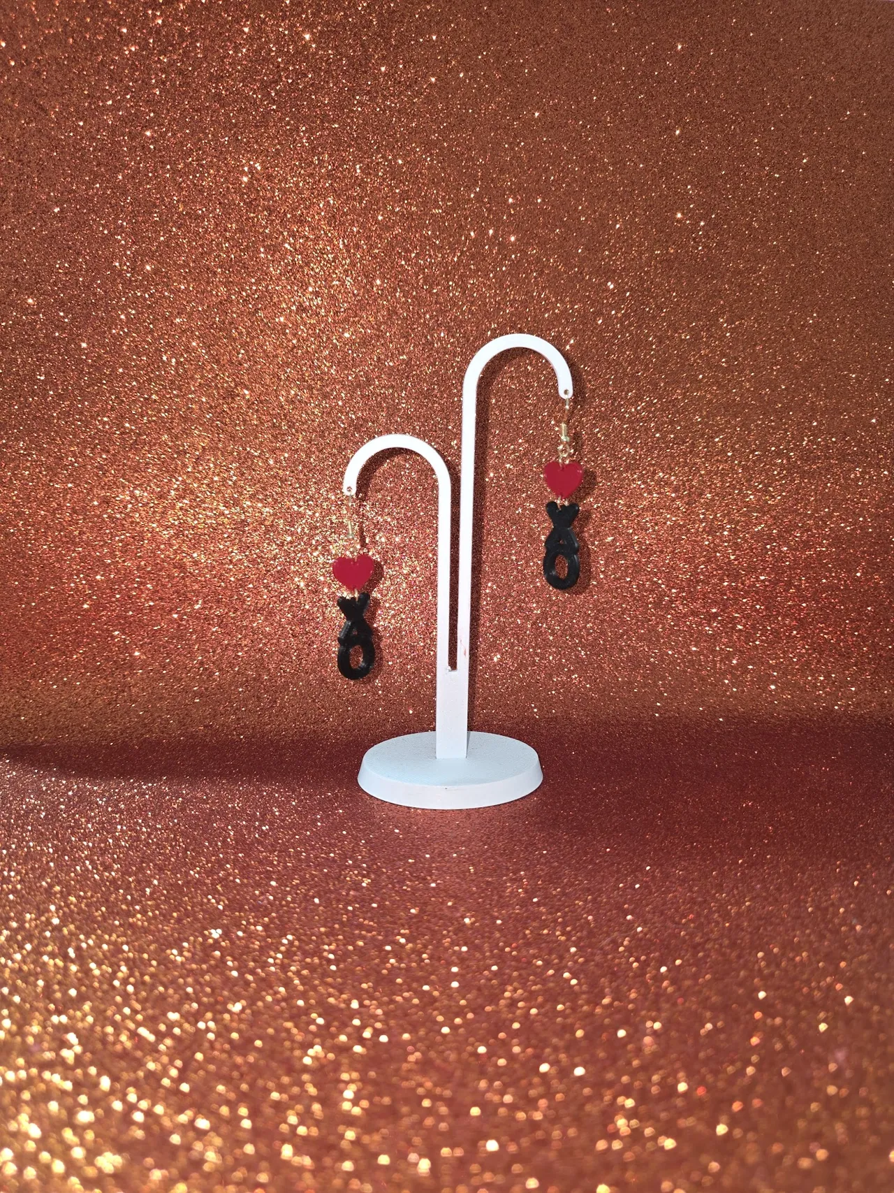 Xo love earrings view 3